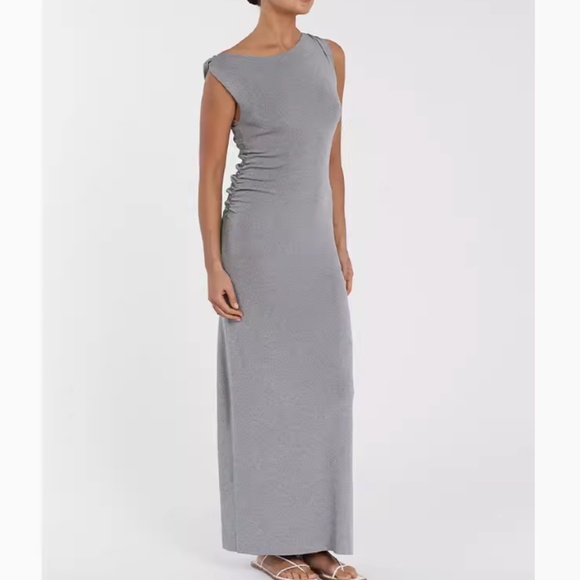 DISSH Poppy Bitter Choc Asym Midi Dress - Silver Gray - Picture 2 of 9